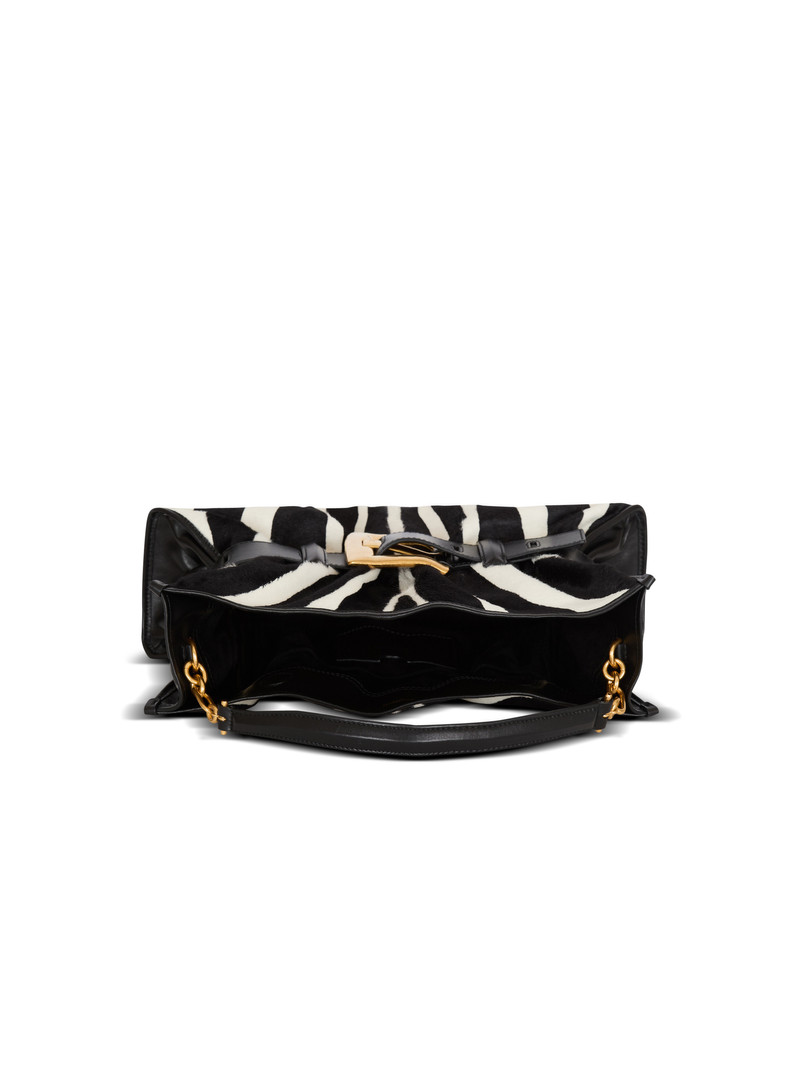 Medium Anthem bag in leather and zebra-print ponyskin 6