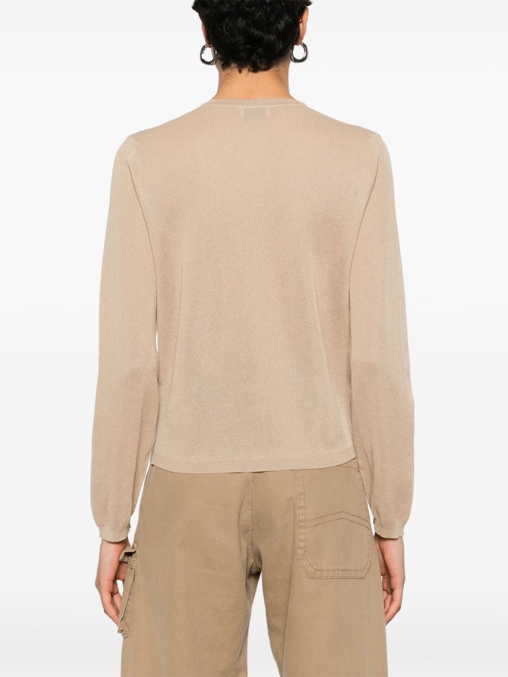 logo-embroidered cardigan - 4