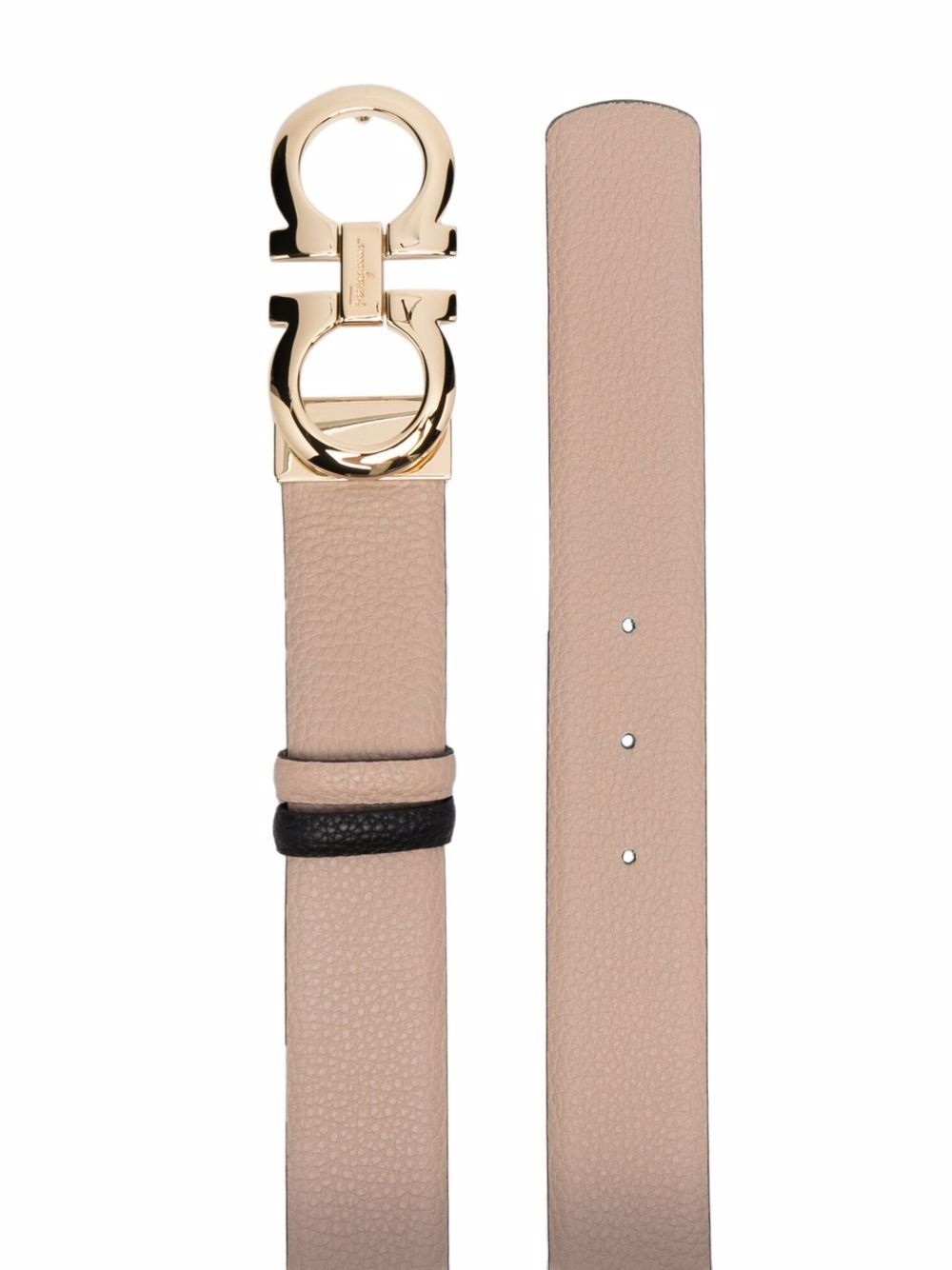 Gancini-plaque leather belt - 2