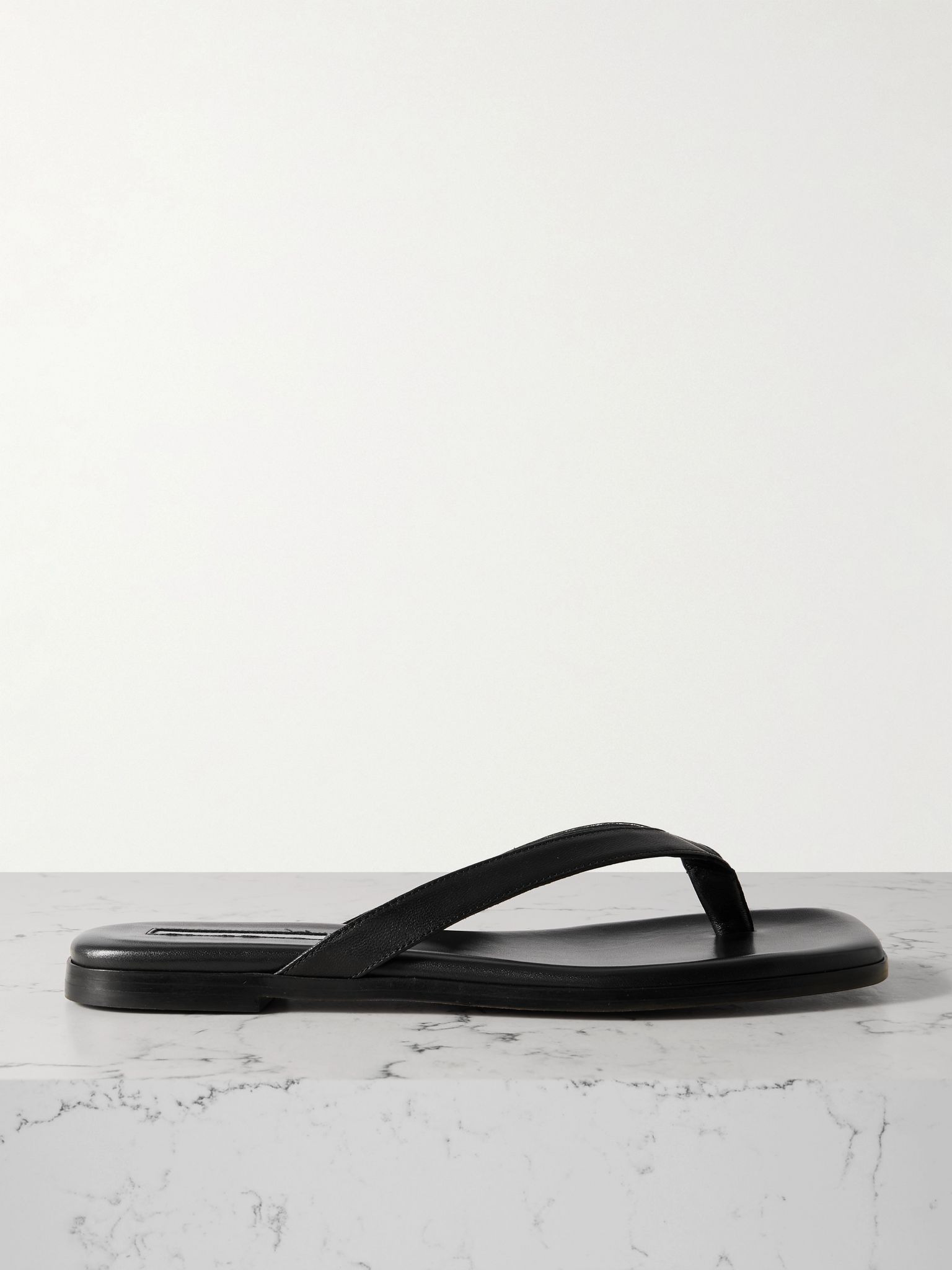 Meta leather flip flops Black - 1