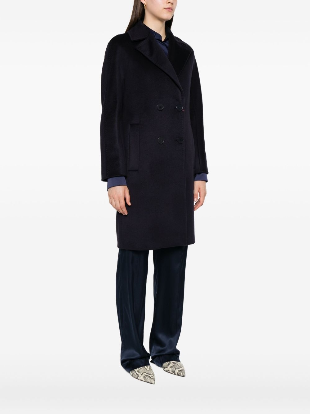 double-breasted wool coat - 3