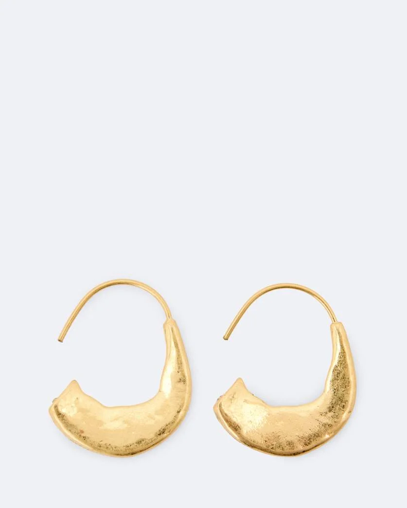 TALON SMALL FLAT HAMMERED EARRINGS - 1
