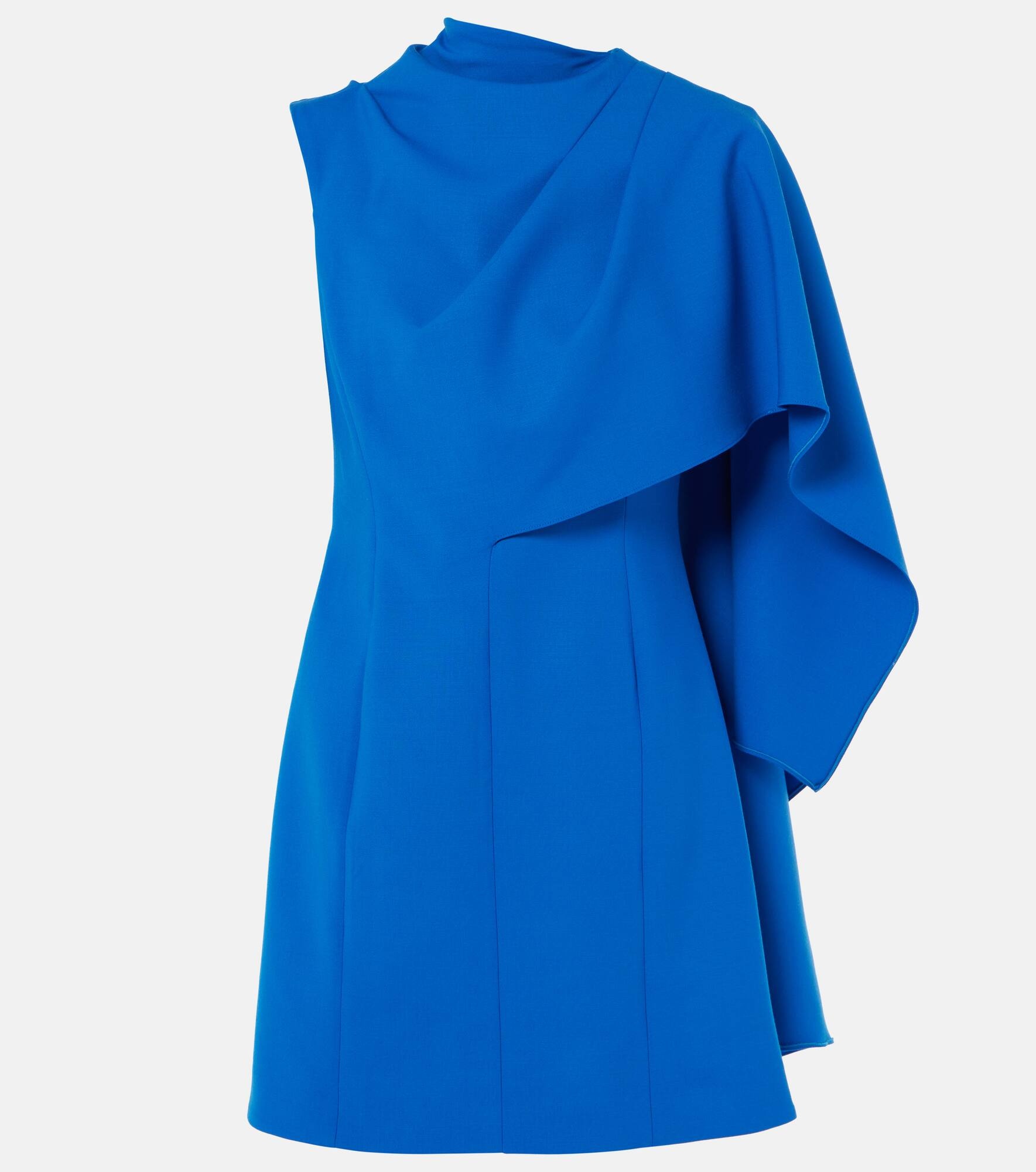 Caped wool-blend minidress - 1