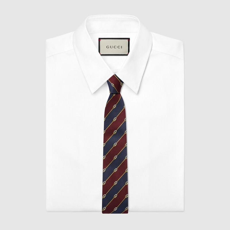 GUCCI Interlocking G silk jacquard tie outlook