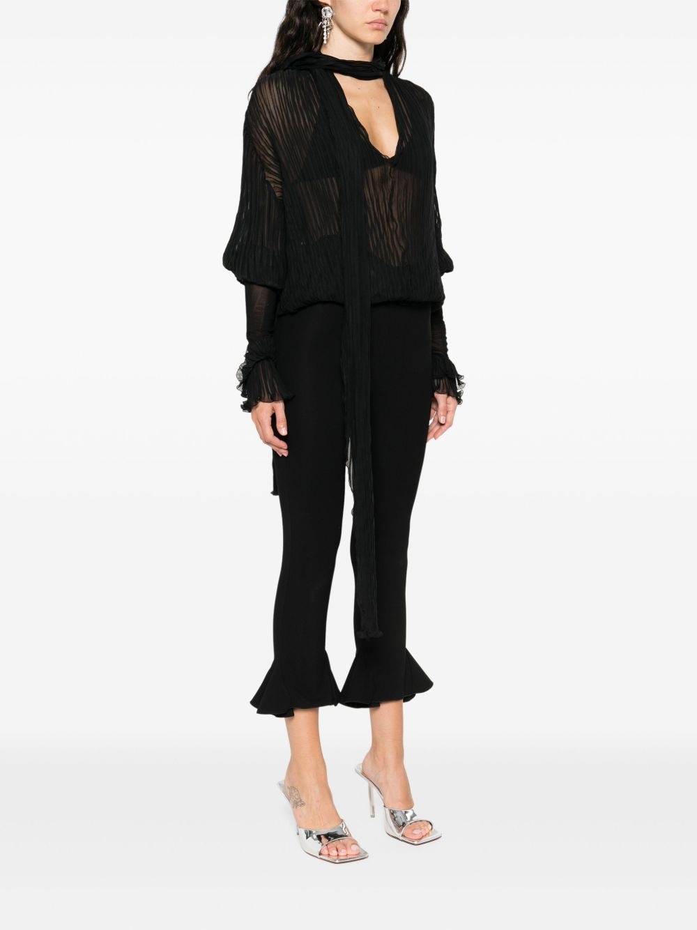 pleated silk blouse - 3