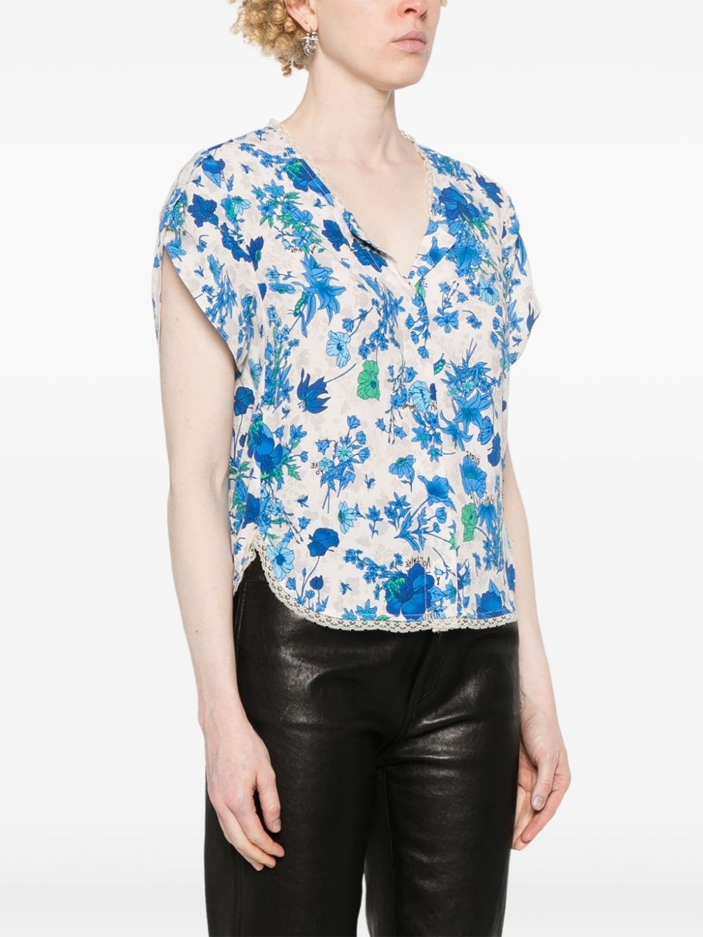 Tiffiny floral-print crepe blouse - 3