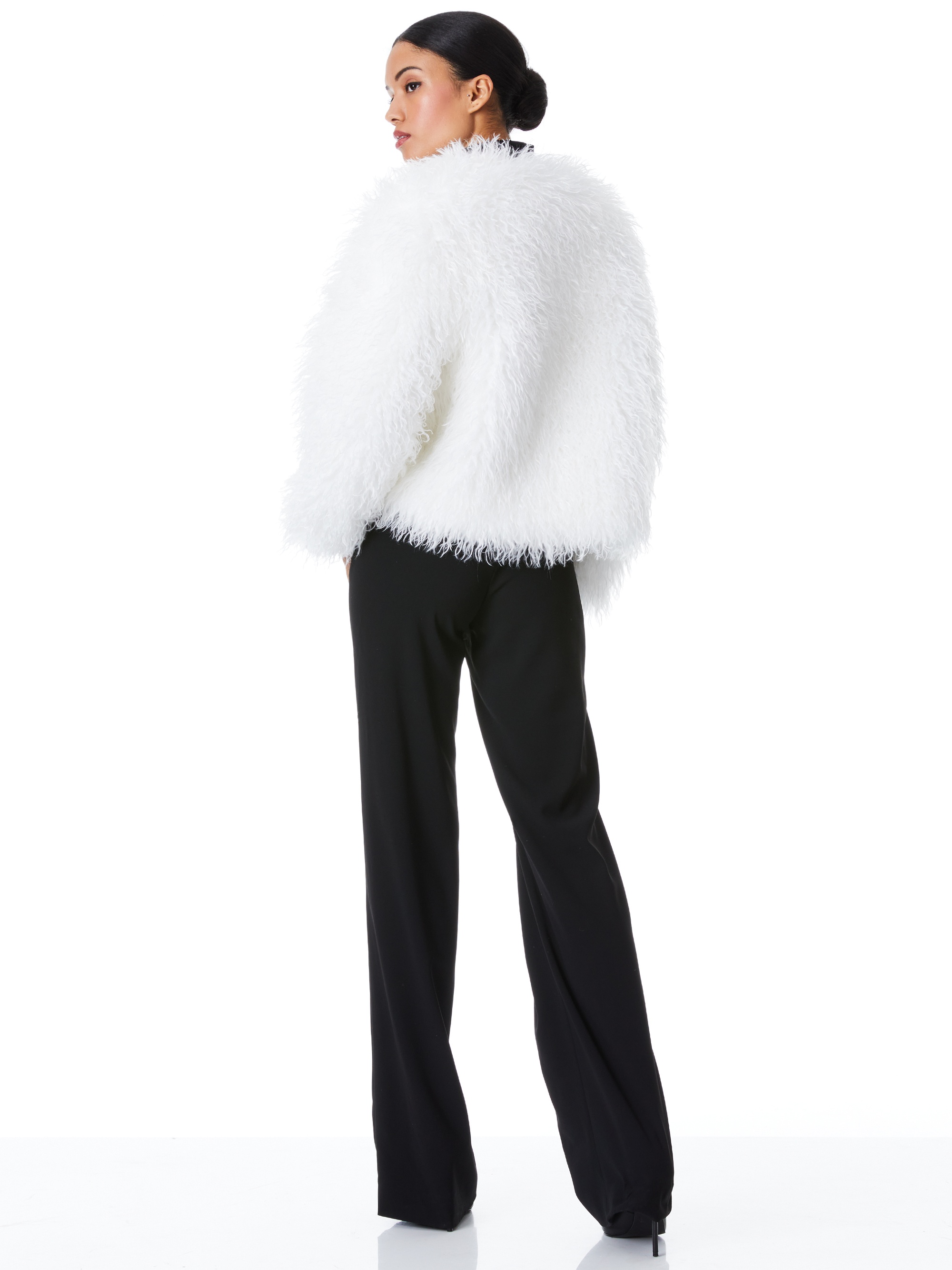 JERRIE COLLARLESS FAUX FUR COAT - 3