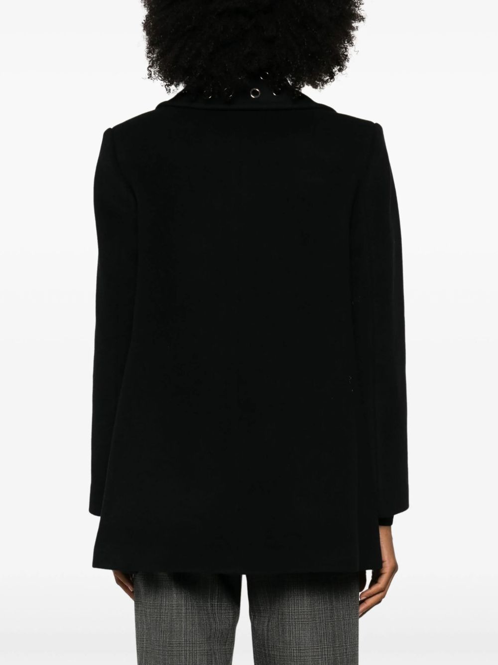 eyelet-detail coat - 4