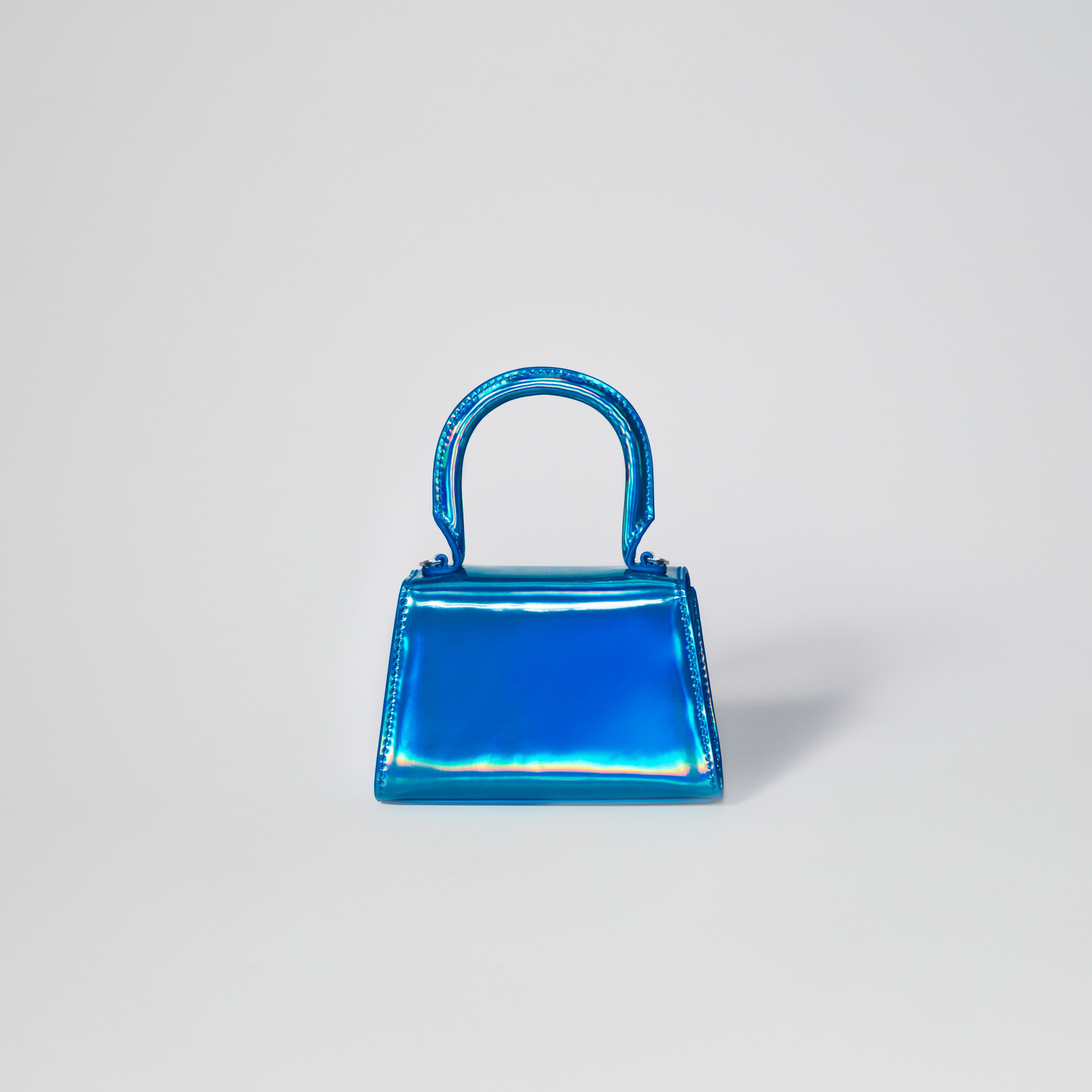 Blue Metallic Bow Envelope Micro Bag - 3