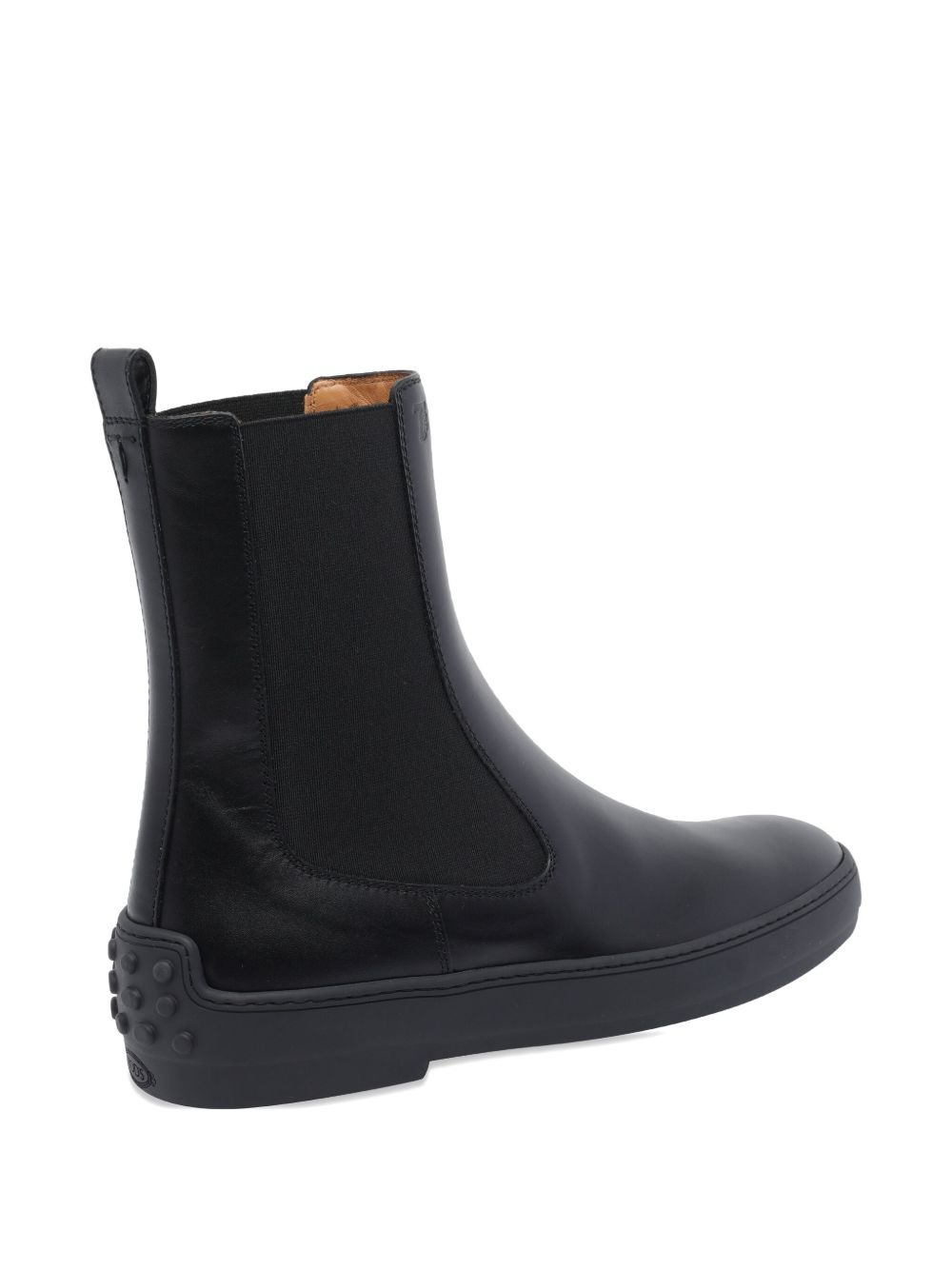 round-toe leather booties - 4