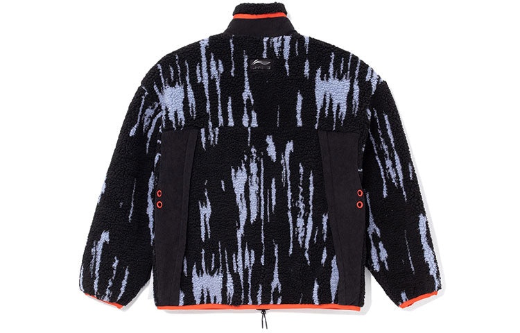 Li-Ning Logo Print Classic Warm Coat 'Black White' AJDR435-3 - 2