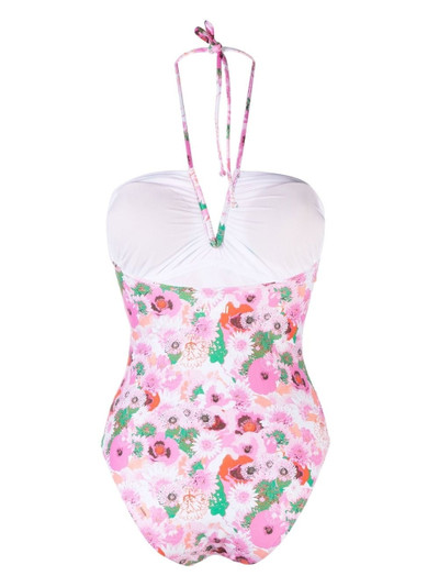 GANNI floral-print swimsuit outlook