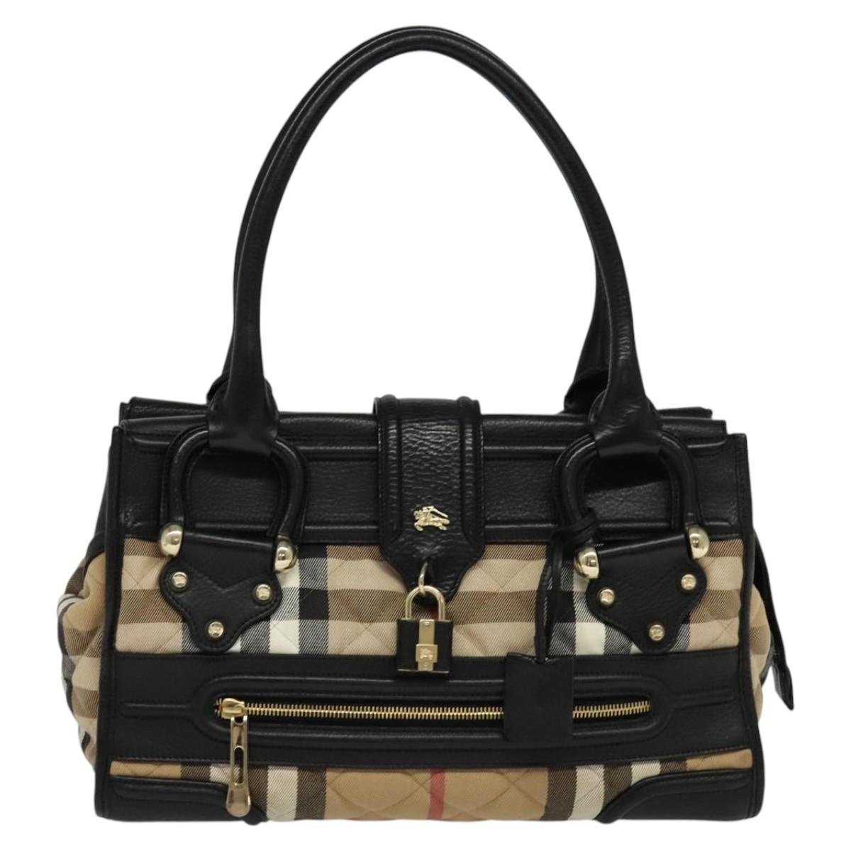 Burberry Nova Check Hand Bag Canvas Beige - 13
