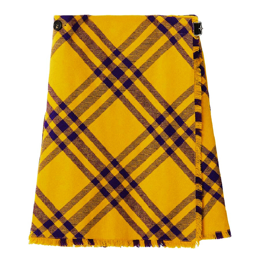 Burberry Check-Pattern Frayed Kilt - 5
