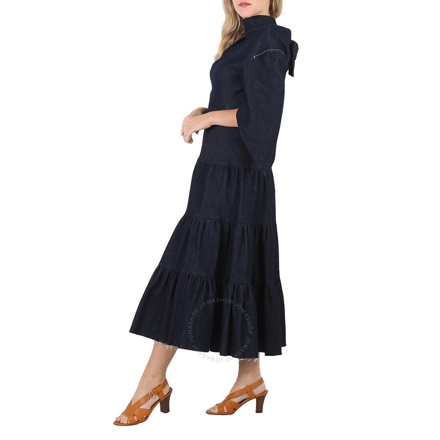 Chloe Ladies Denim Tiered Midi Dress - 5