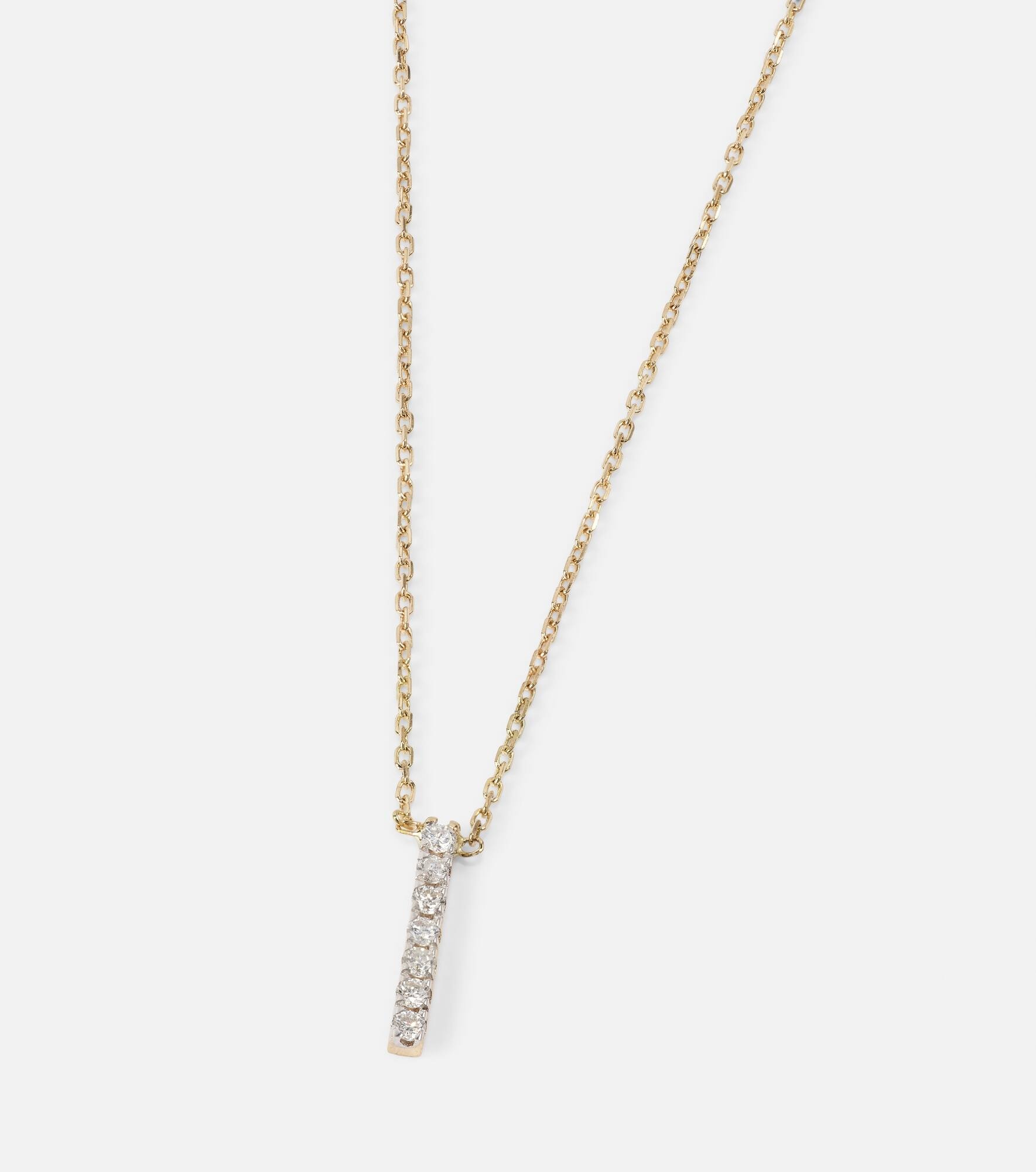 14kt gold La Barre necklace with diamonds - 4