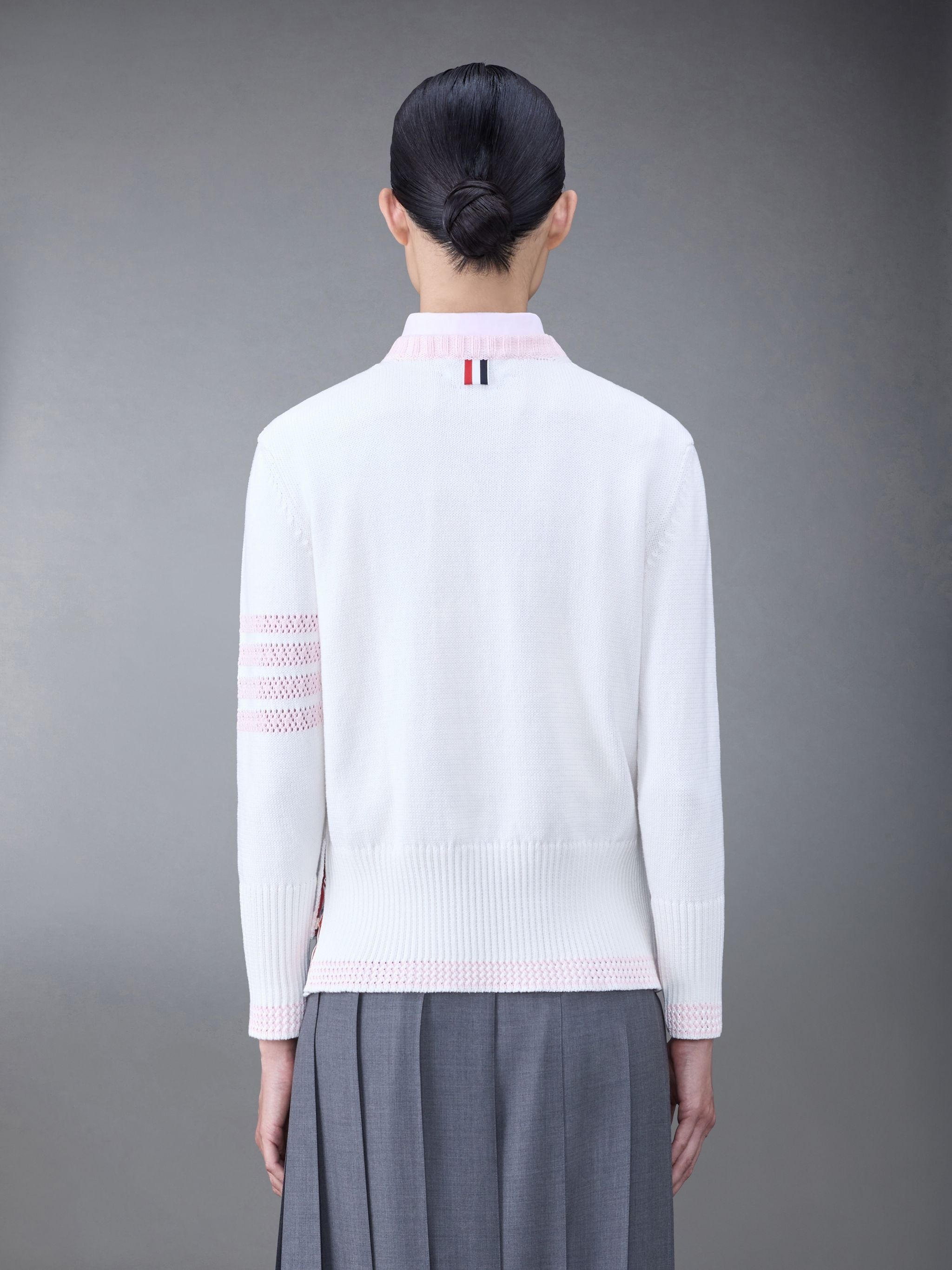 pointelle-knit 4-Bar jumper - 2