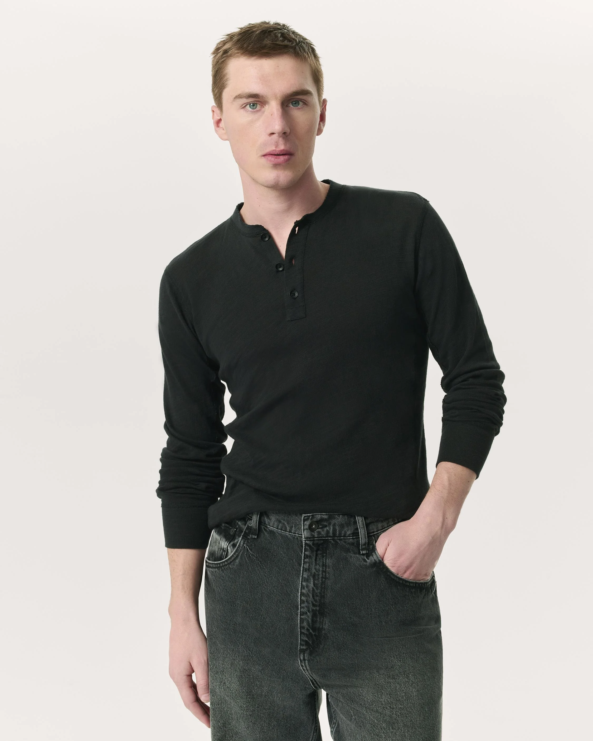 Classic Flame Long Sleeve Henley
Cotton T-Shirt - 1