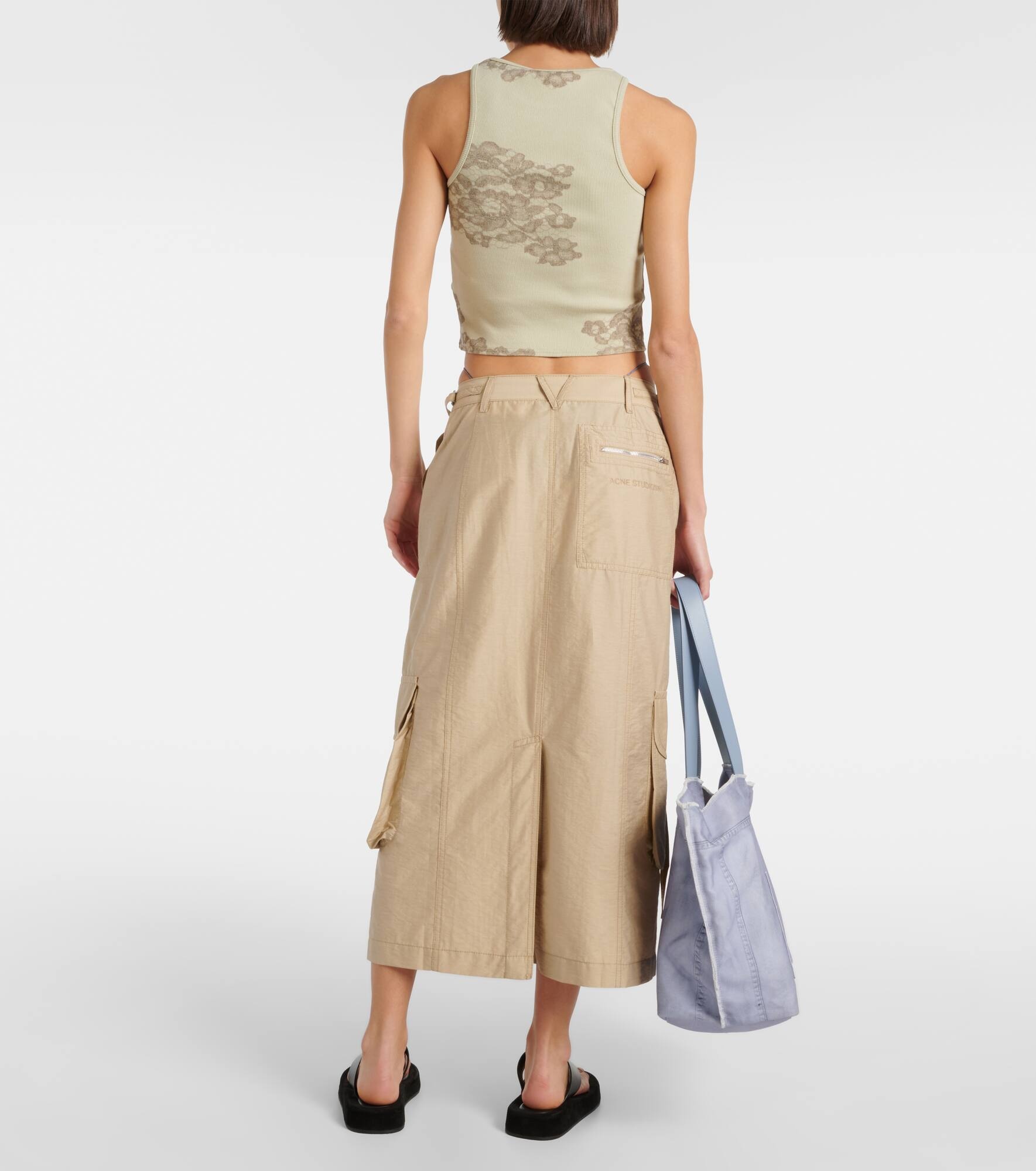 Technical cotton-blend cargo skirt - 3