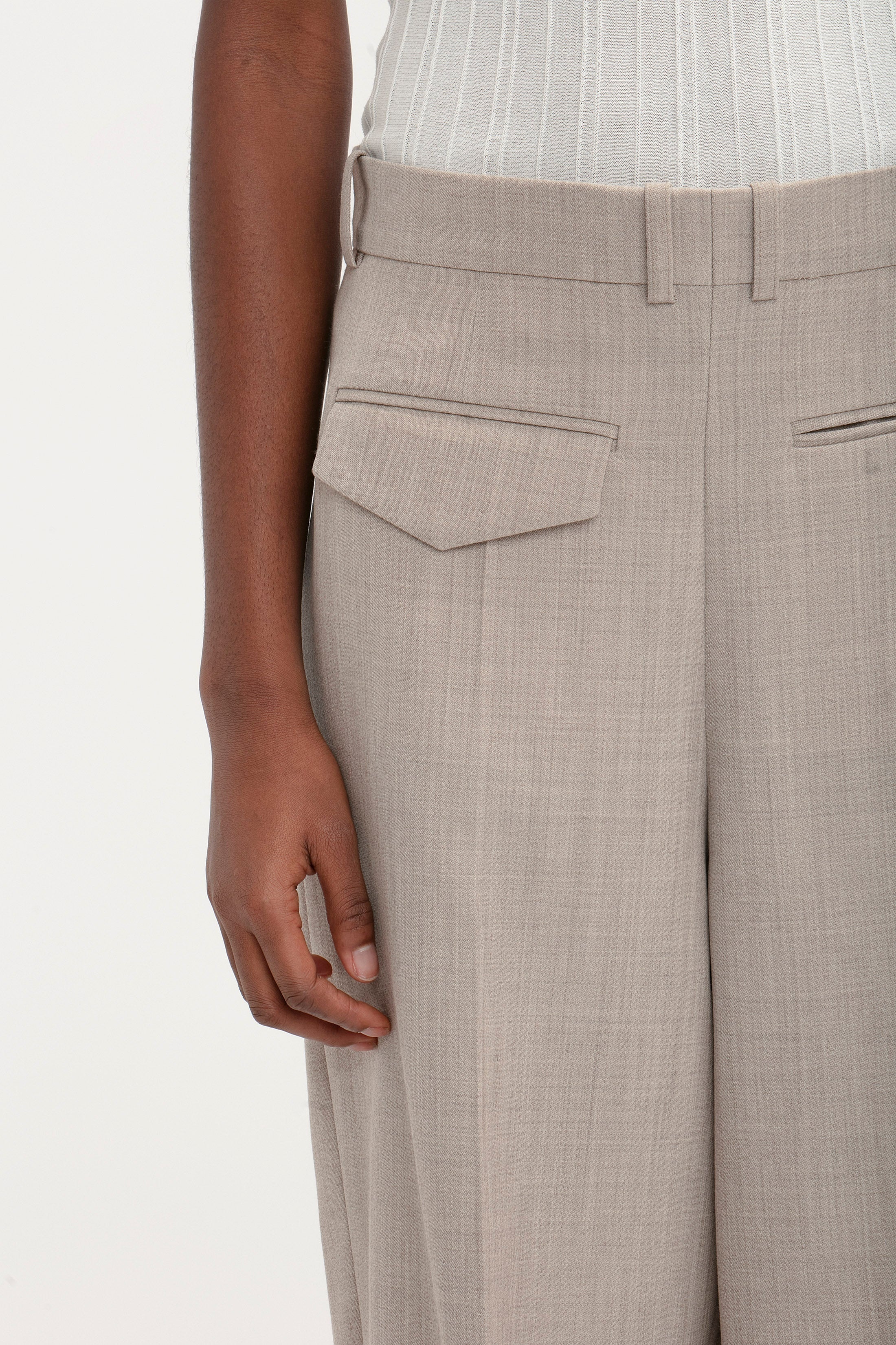 Reverse Front Trouser In Sesame - 6