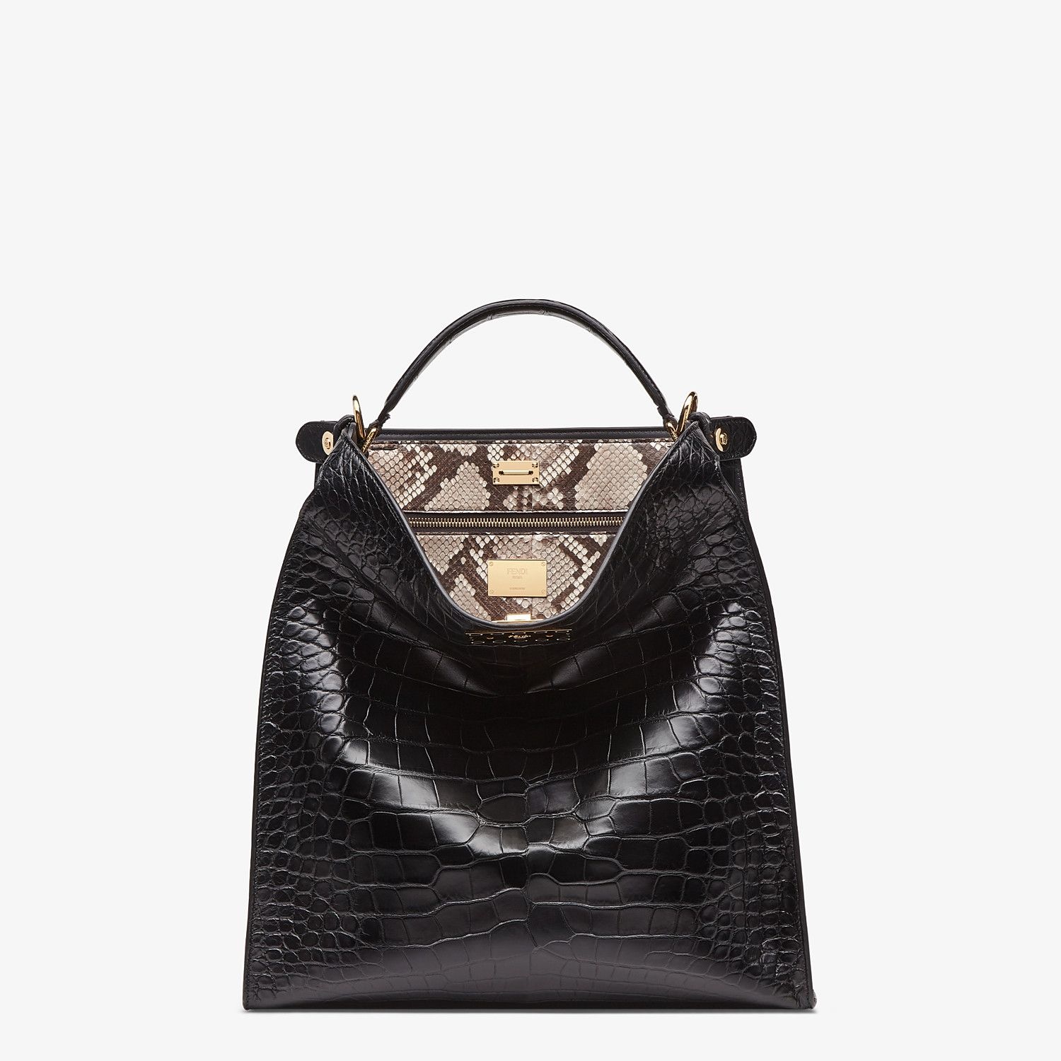 Black alligator leather bag - 2