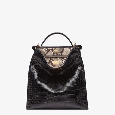 FENDI Black alligator leather bag outlook