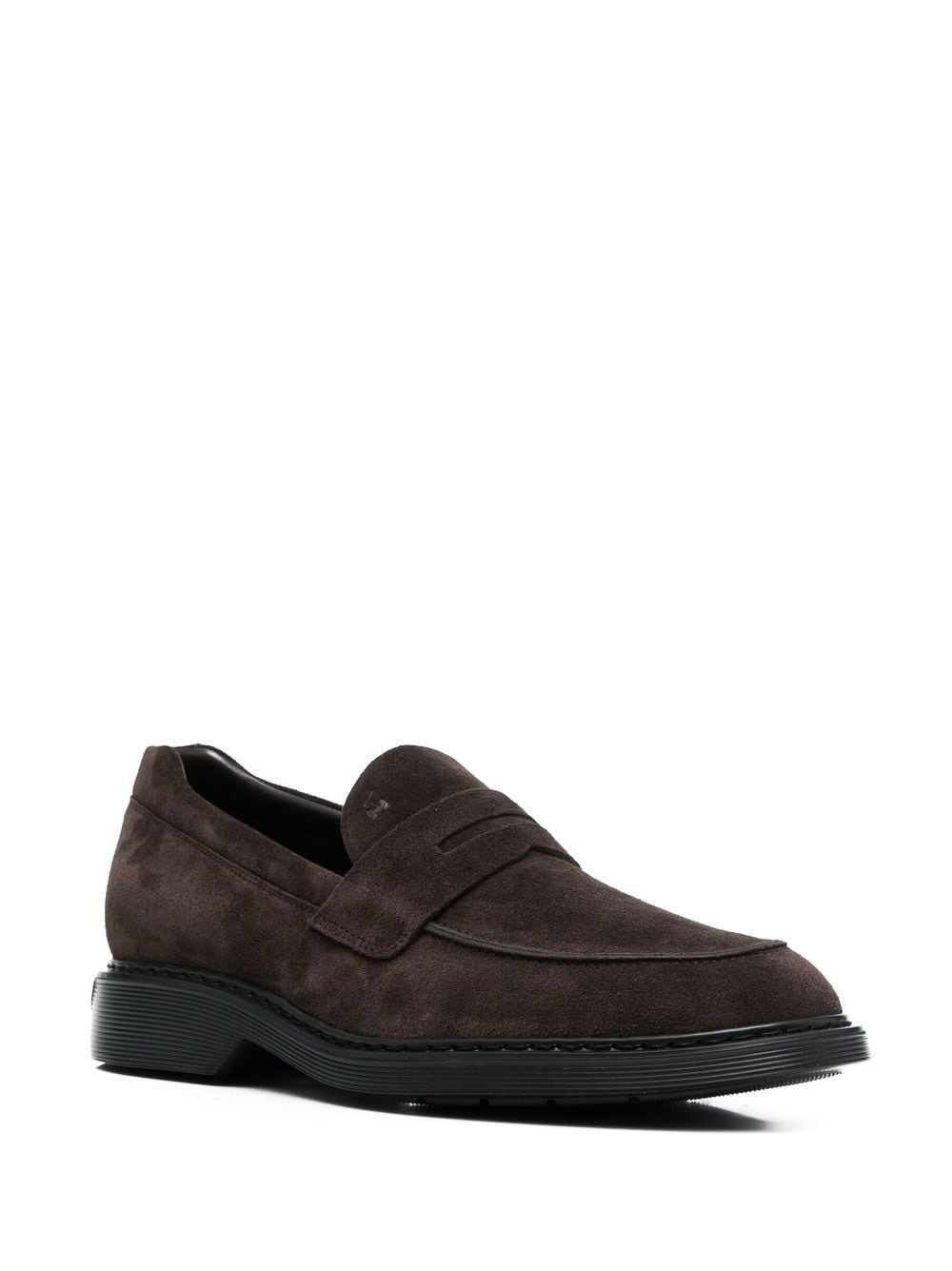 logo-embossed suede loafers - 2