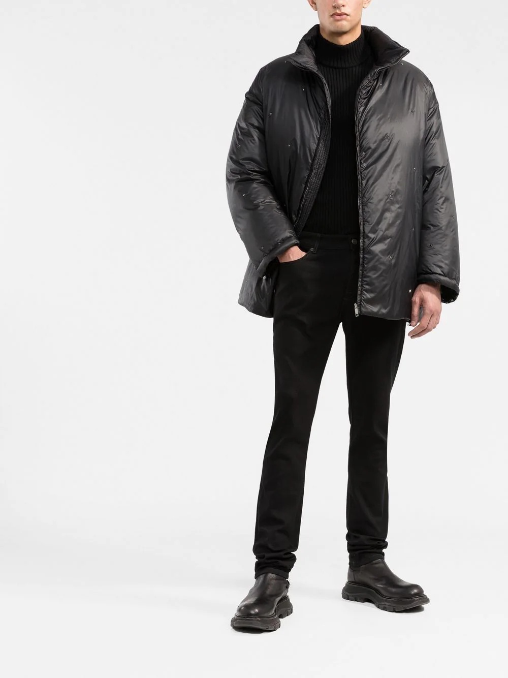 dark-wash slim-fit jeans - 2