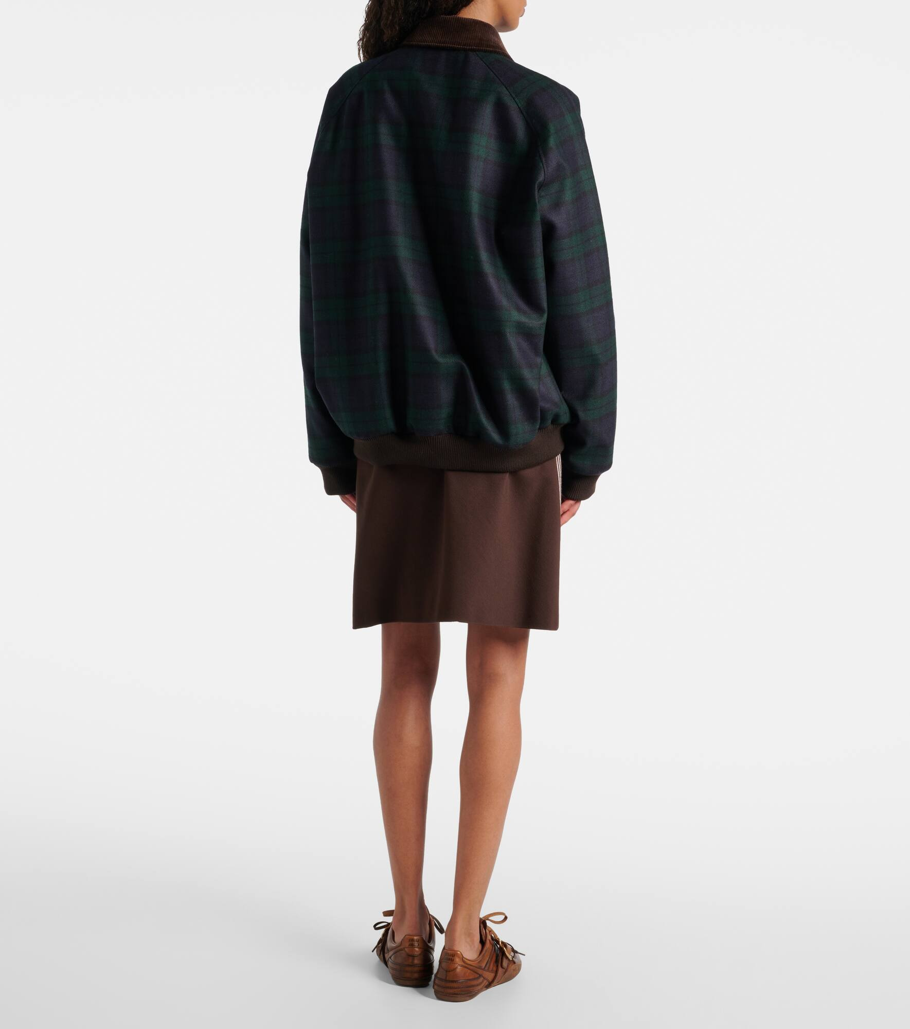 Plaid virgin wool twill blouson jacket - 3