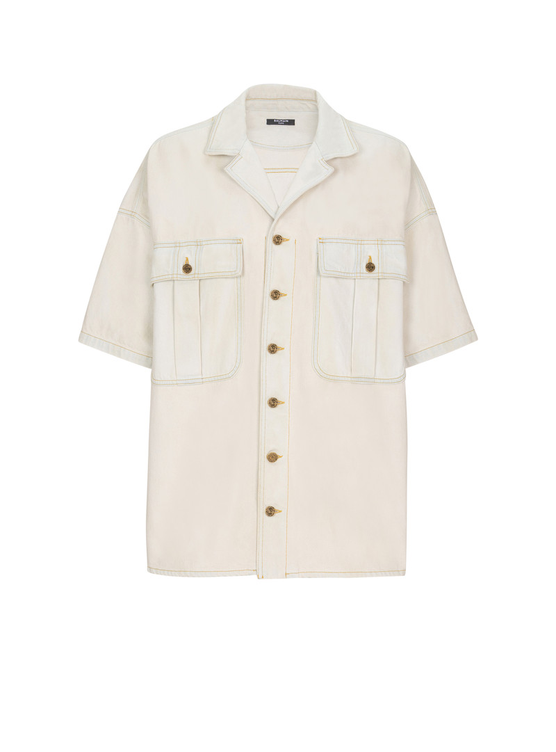 Faded denim overshirt 1
