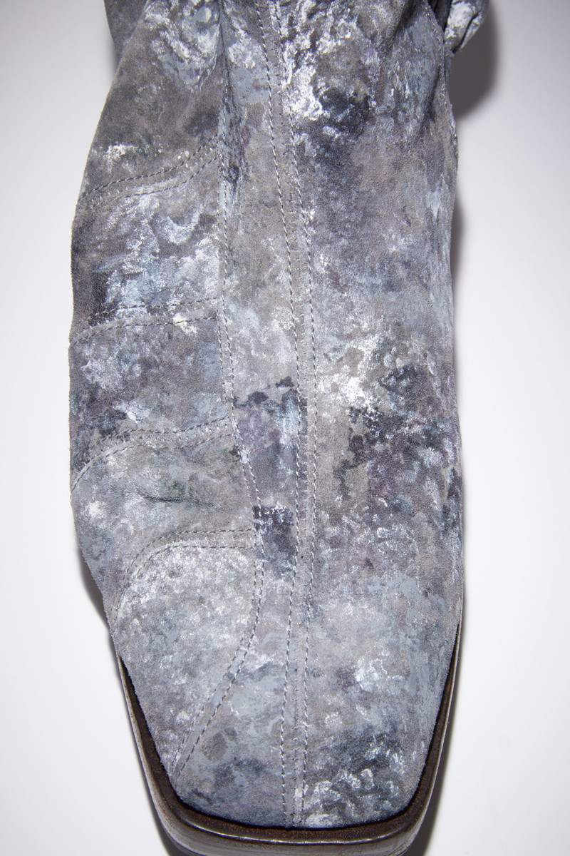 Digital print leather ankle boots - Multi grey 5