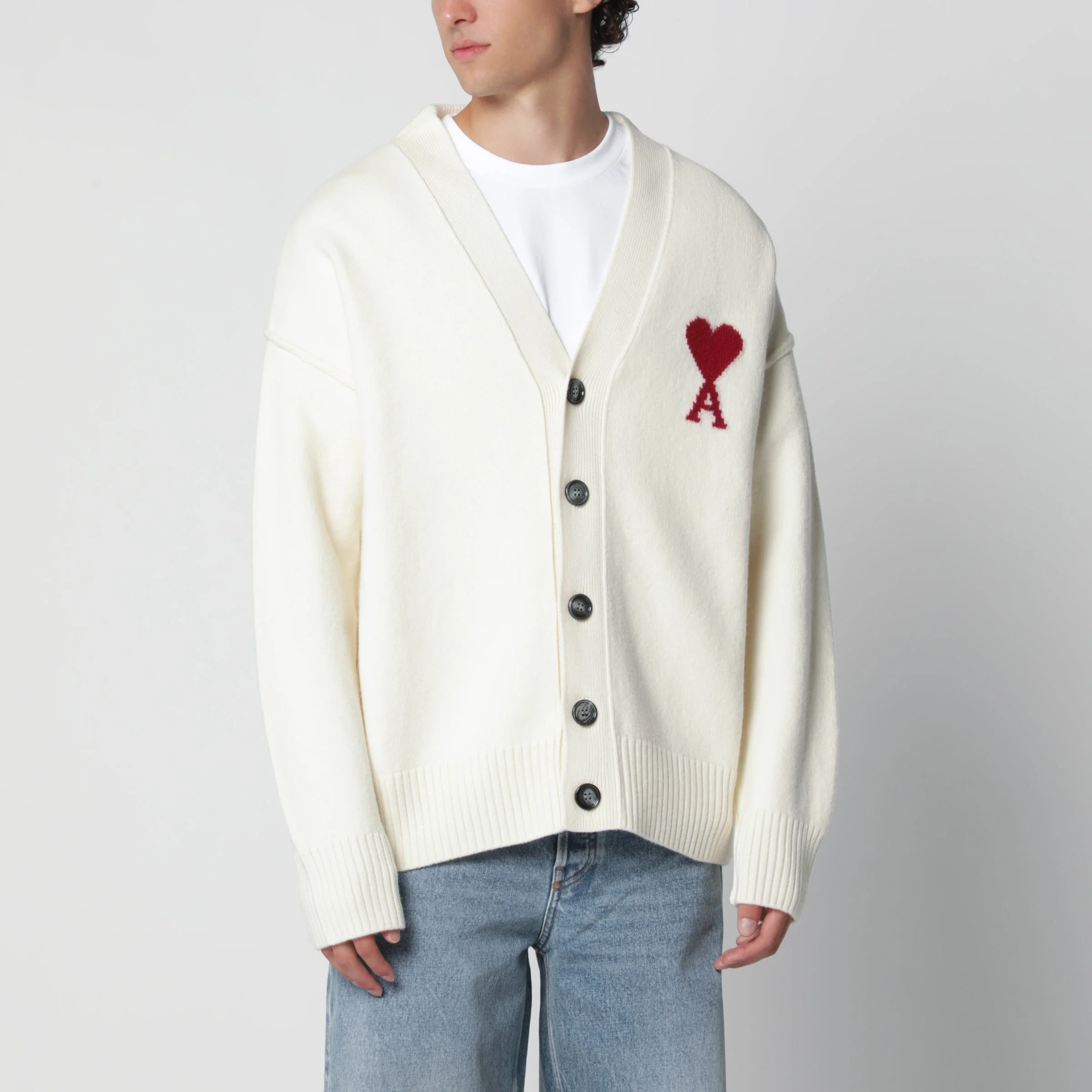 Ami De Coeur white wool cardigan - 1