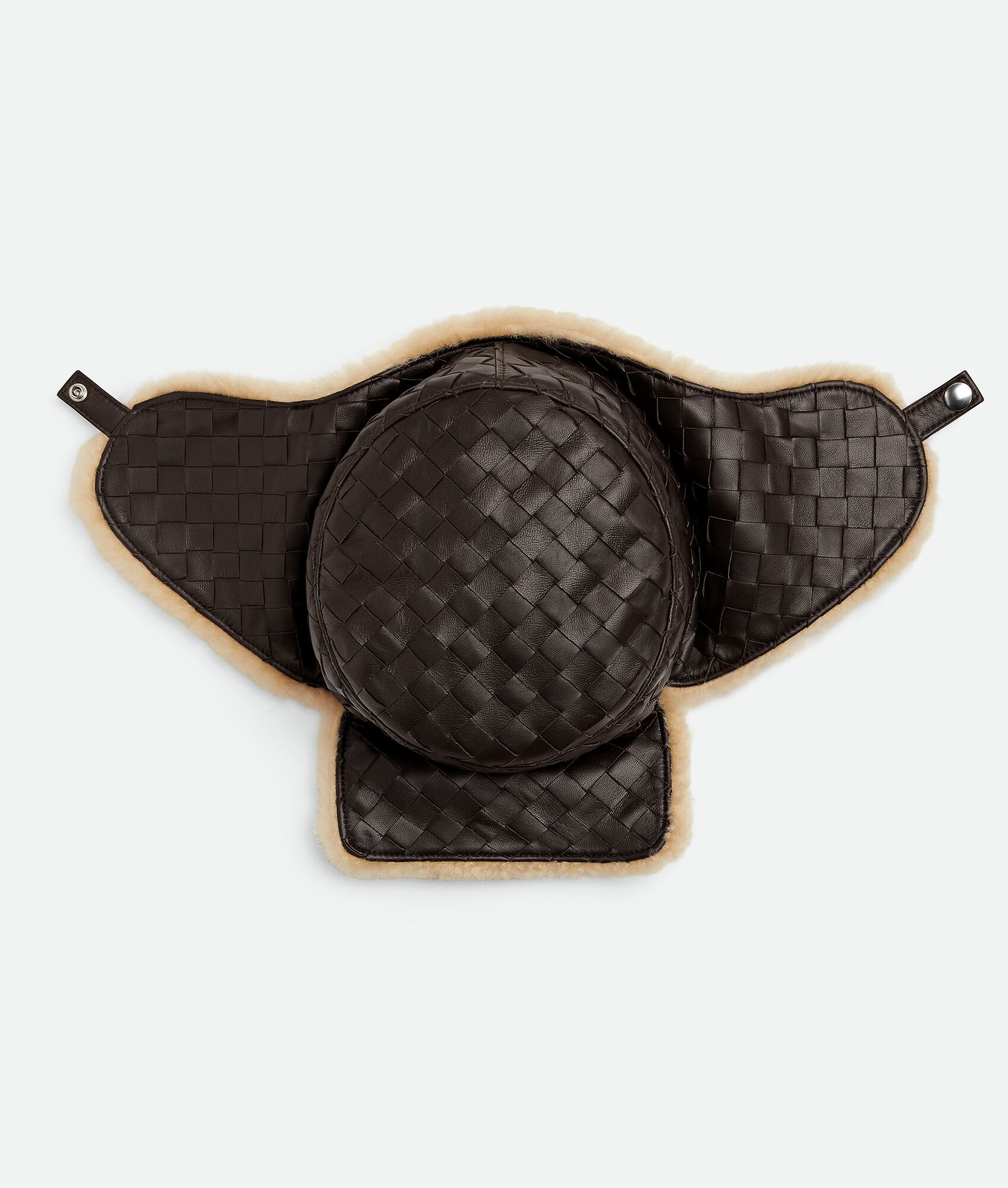 Intrecciato Leather Aviator Hat - 3