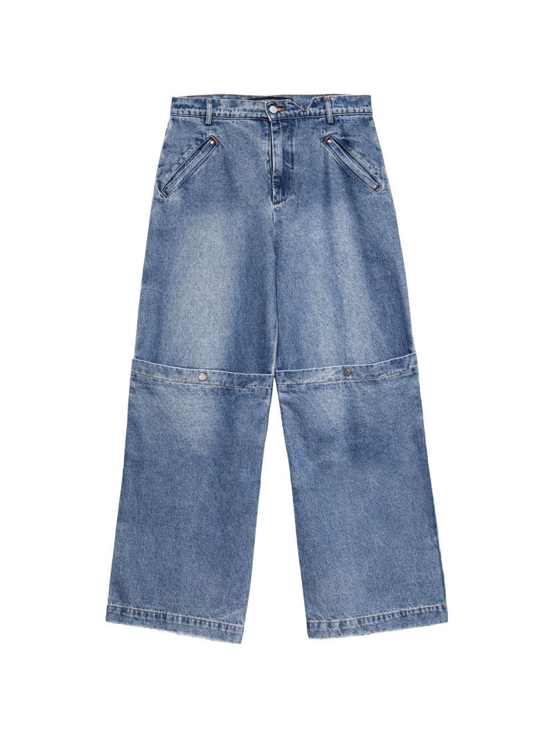 patchwork-detail wide-leg jeans 1
