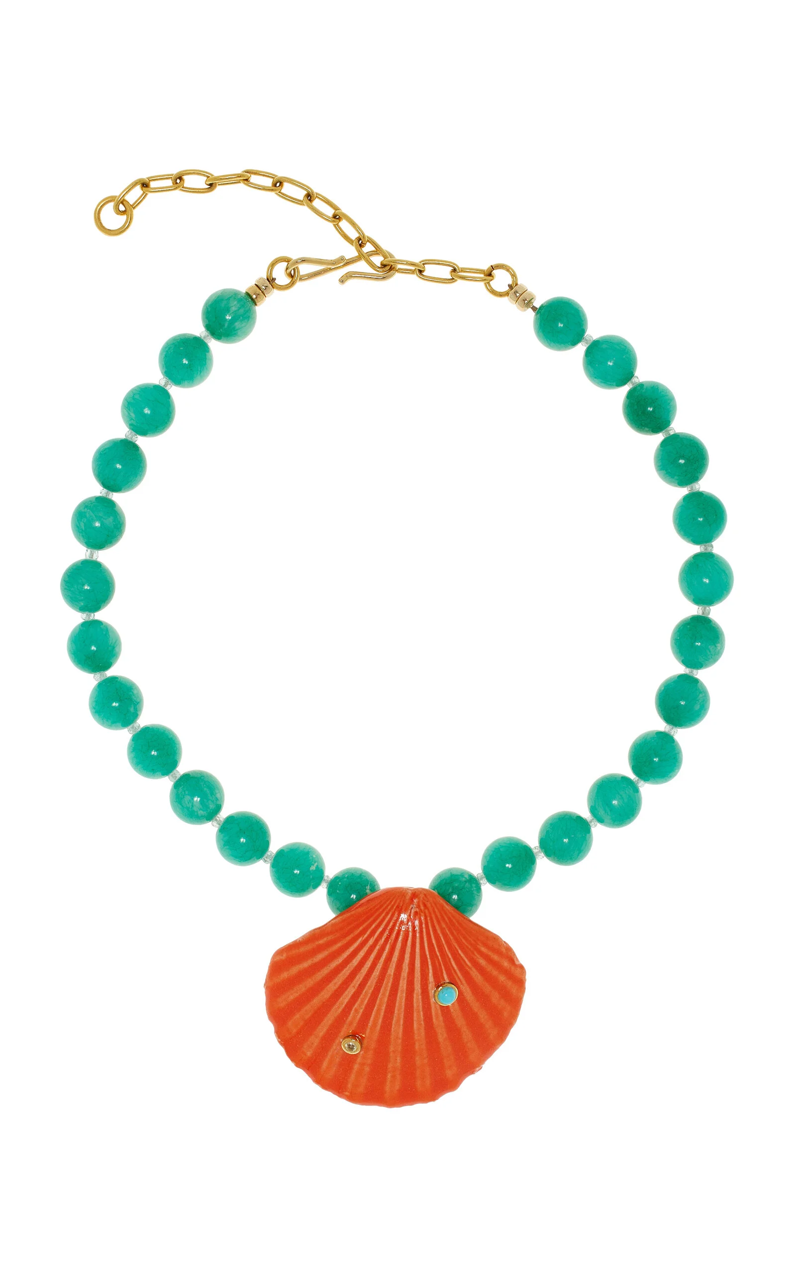 Corfu Gold-Plated Multi-Stone Shell Necklace multi - 1