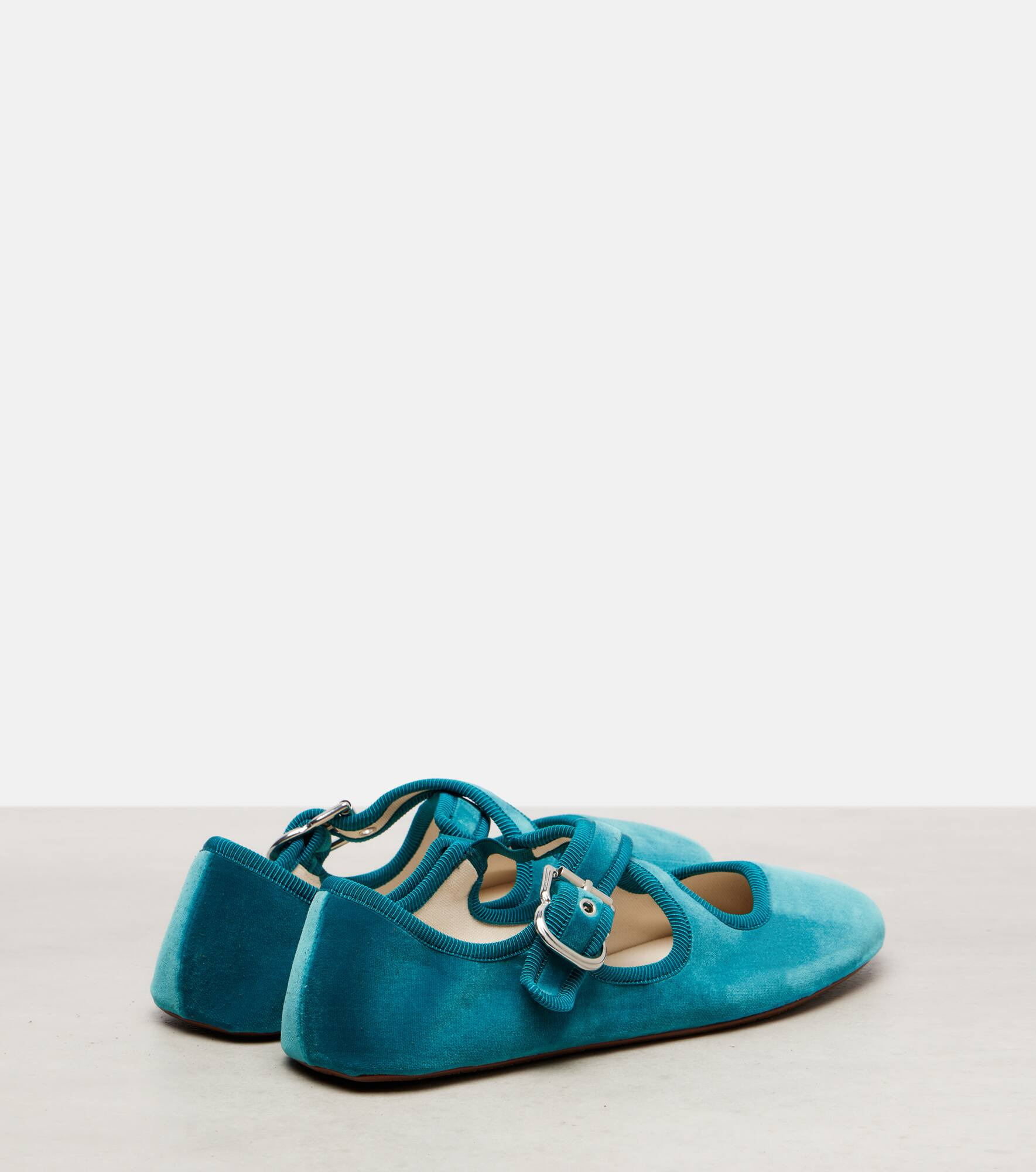 La Criss Cross velvet ballet flats - 2