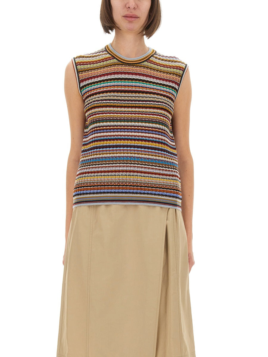 "Signature Stripe" Knit Vest - 1