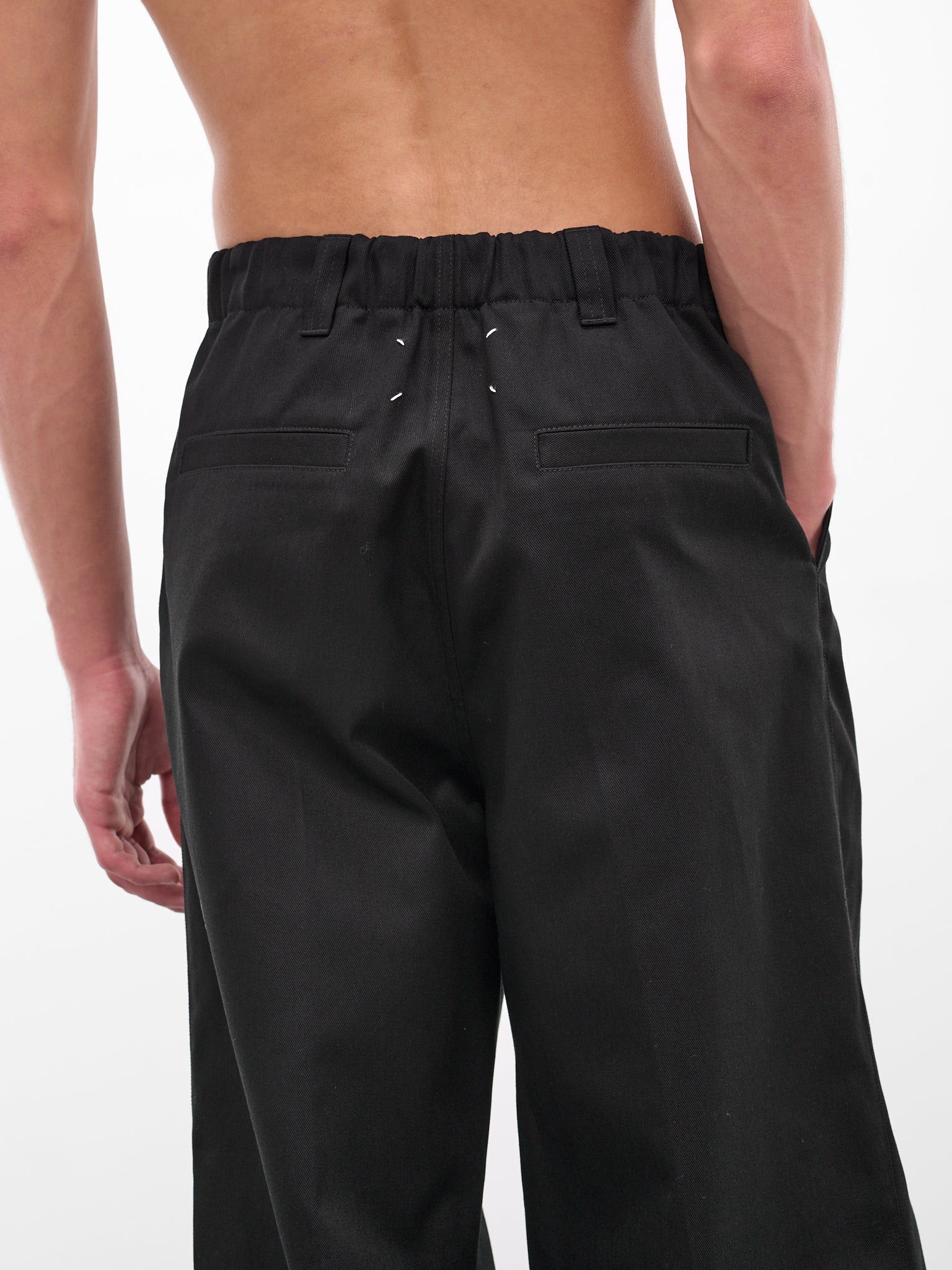 Black Wide Skater Chino Trousers - 5