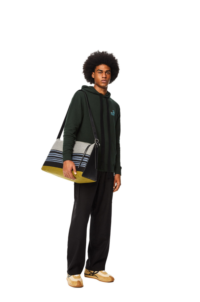 Large Berlingo bag in striped textile and calfskin 7