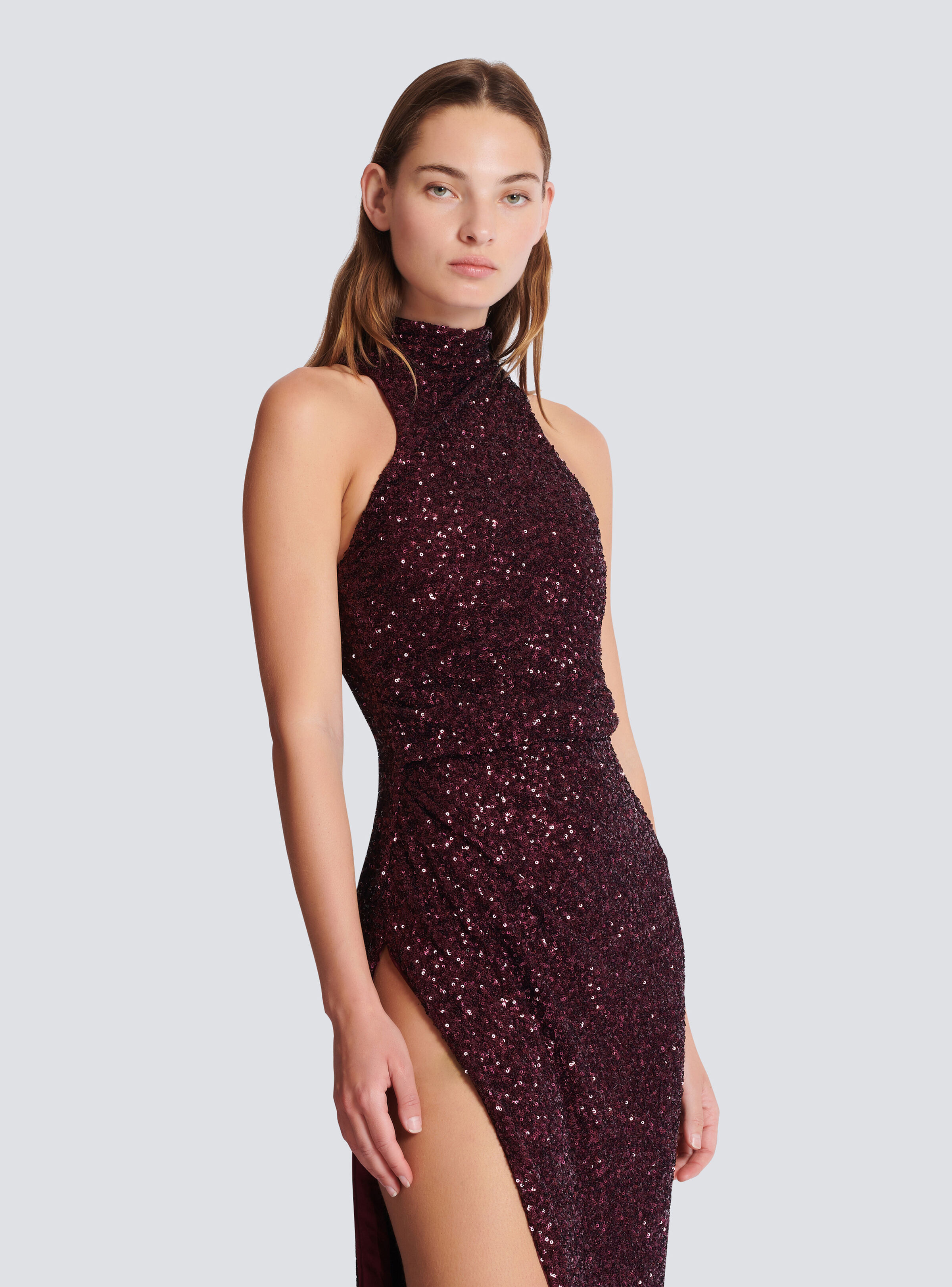 Long sleeveless sequin dress - 7