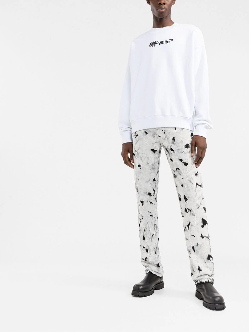Off-White 로고 인쇄 긴 소매 스웨터 outlook