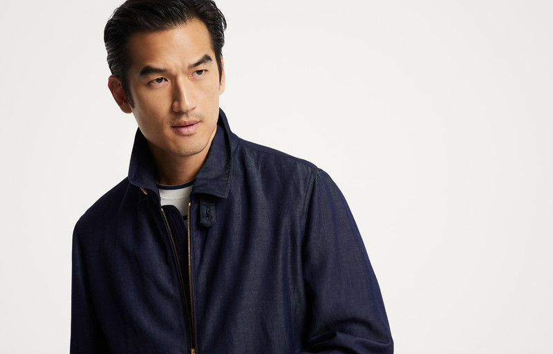 Wool and linen denim-effect twill outerwear jacket 6