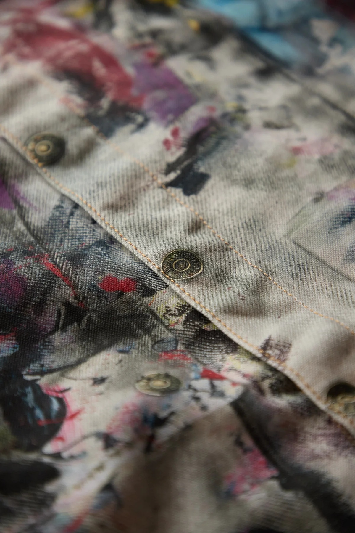 Acne Studios Painter Trompe L'Oeil Denim Jacket White/Multi - 3