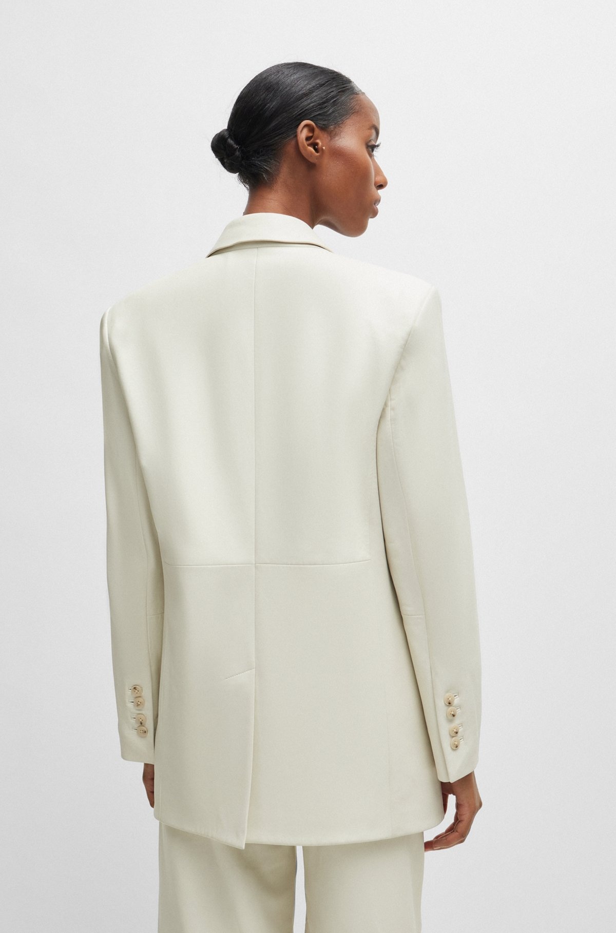 LONGLINE DOUBLE-BREASTED JACKET IN LEATHER - 4