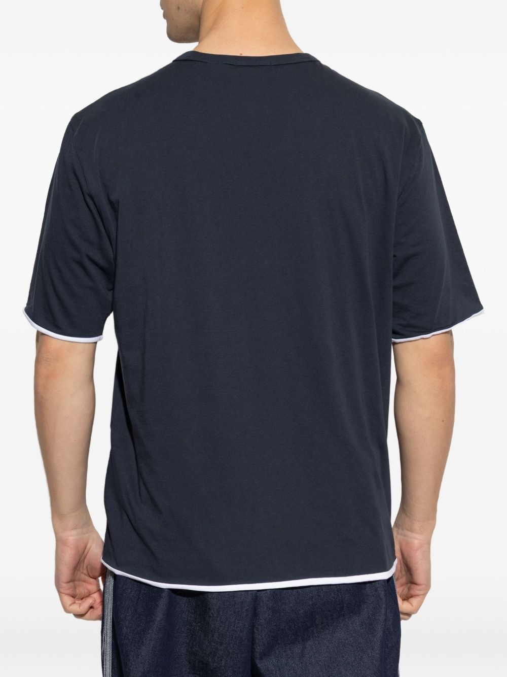 contrasting-trim T-shirt - 4