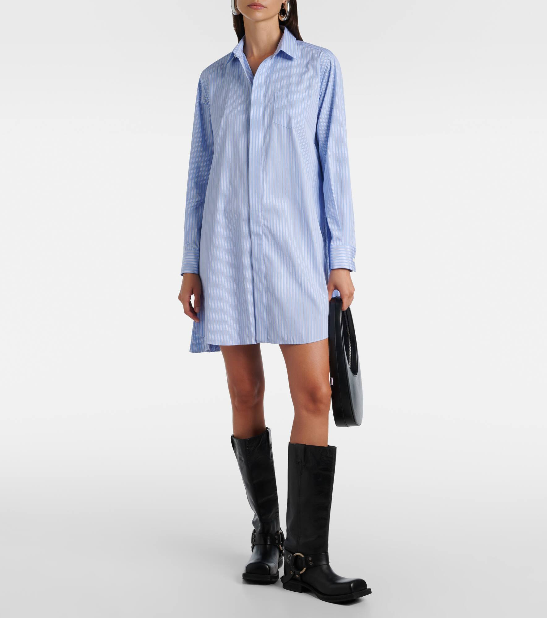 Striped cotton poplin shirt dress - 2