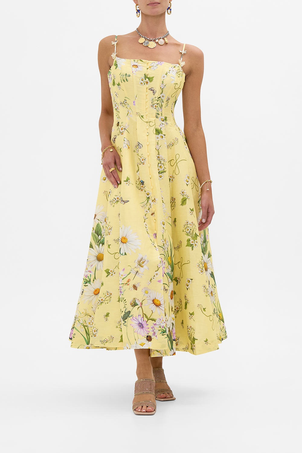 CORSET DRESS WITH LONG FLARED SKIRT - 2