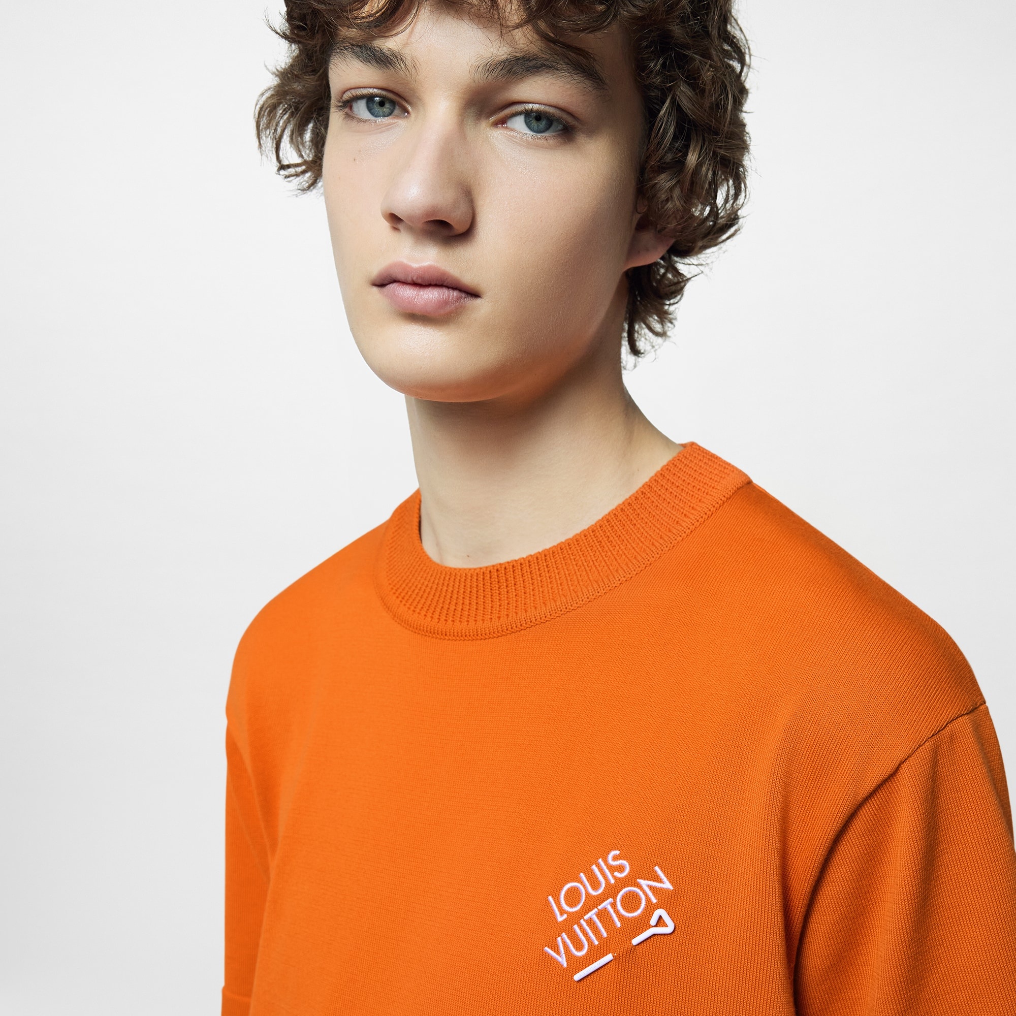 Embroidered Signature Short-Sleeved Cotton Crewneck - 4