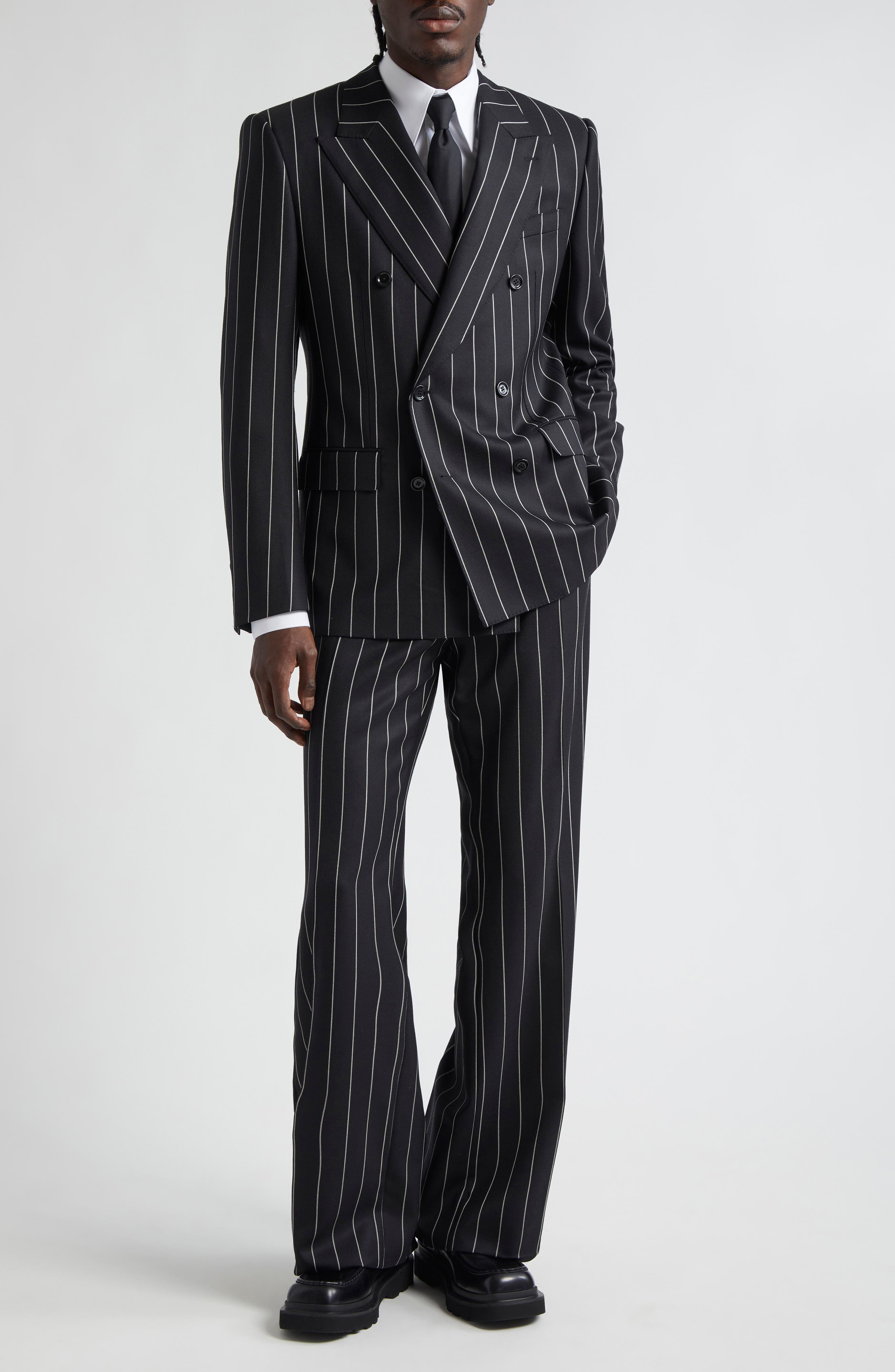 Pinstripe Wool Trousers - 2