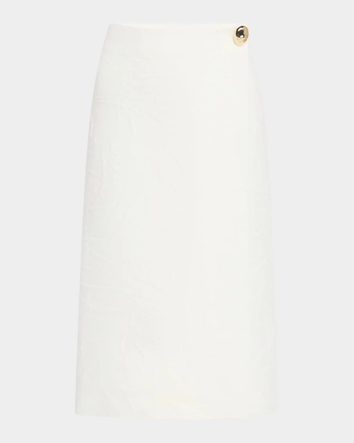 Crinkled Wool Jacquard Midi Skirt - 1